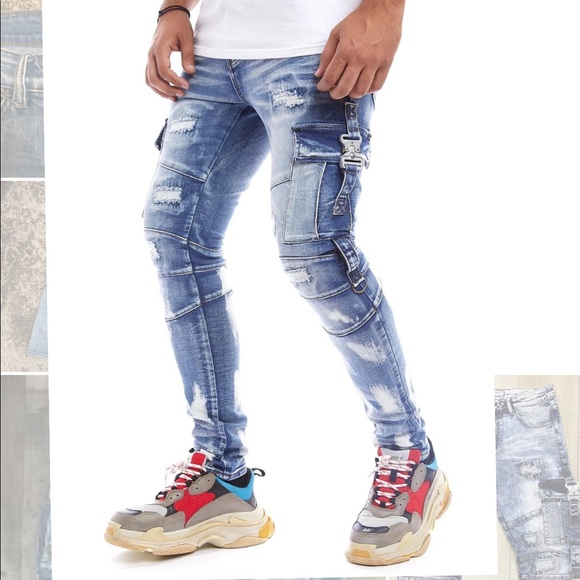 NWOT REELISTIK NYC- CARGO JEANS-BLUE - Picture 3 of 14